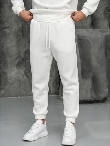 Erkek Beyaz Jogger Eşofman Altı