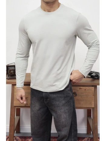 KOLLAR DAR KESİM GRİ UZUN KOL SWEAT