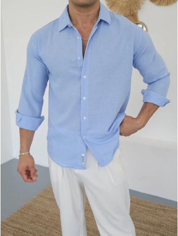 KETEN BEBE MAVİSİ GÖMLEK