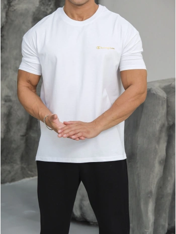 OVERSİZE BEYAZ REFLEKTÖR CHAMPİON KOLLAR DAR KESİM T-SHİRT