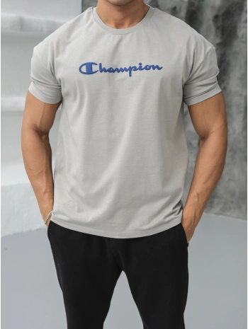 Oversize Champion Gri Kollar Dar Kesim T-Shirt