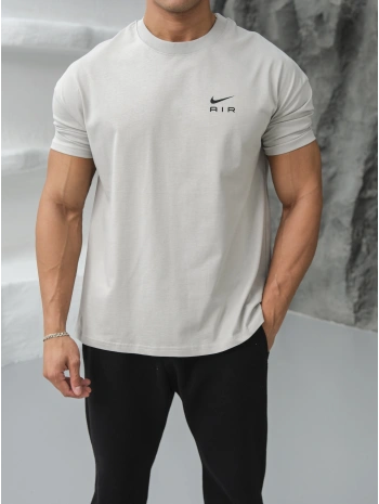 OVERSİZE GRİ AİR NİKE KOLLAR DAR KESİM T-SHİRT