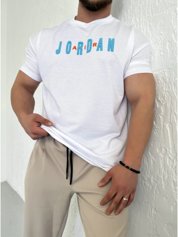 Oversize Jordan Baskılı Kollar Dar Kesim T-Shirt