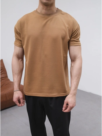 OVERSİZE TABA RENK KOLLAR DAR KESİM T-SHİRT