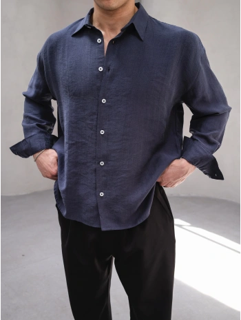 TENSEL İNDİGO BASİC OVERSİZE GÖMLEK