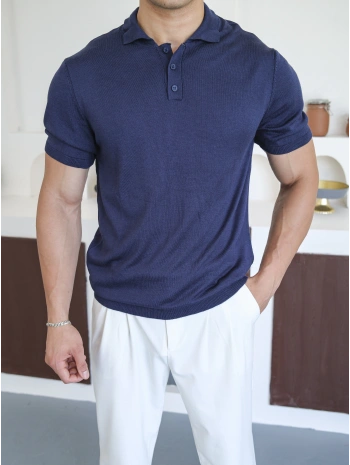 TRİKO LACİVERT POLO YAKA T-SHİRT