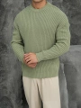 Erkek Fıstık Yeşili Triko Örme Kazak