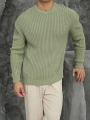 Erkek Fıstık Yeşili Triko Örme Kazak