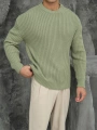 Erkek Fıstık Yeşili Triko Örme Kazak