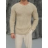 Erkek Bej Casual Knit Örgü Triko