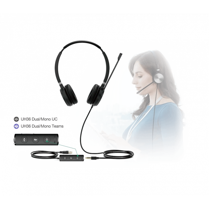 Yealink UH36-Duo Çift Taraflı USB ve 3.5mm Jaklı
