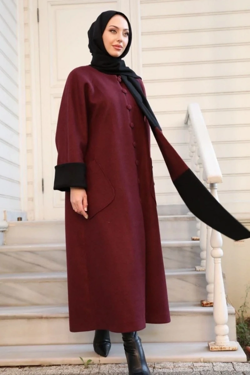 Kadın Kaşe Bordo Kap -Bordo