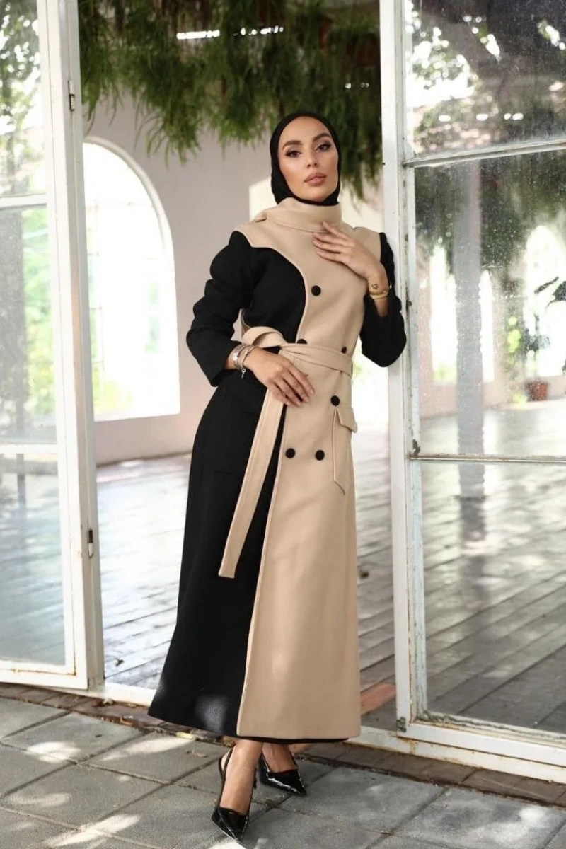 Kadın Kaşe Sekiz Düğmeli Kap-Taş