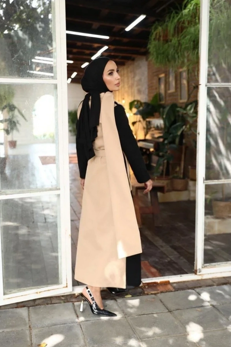 Kadın Kaşe Sekiz Düğmeli Kap-Taş