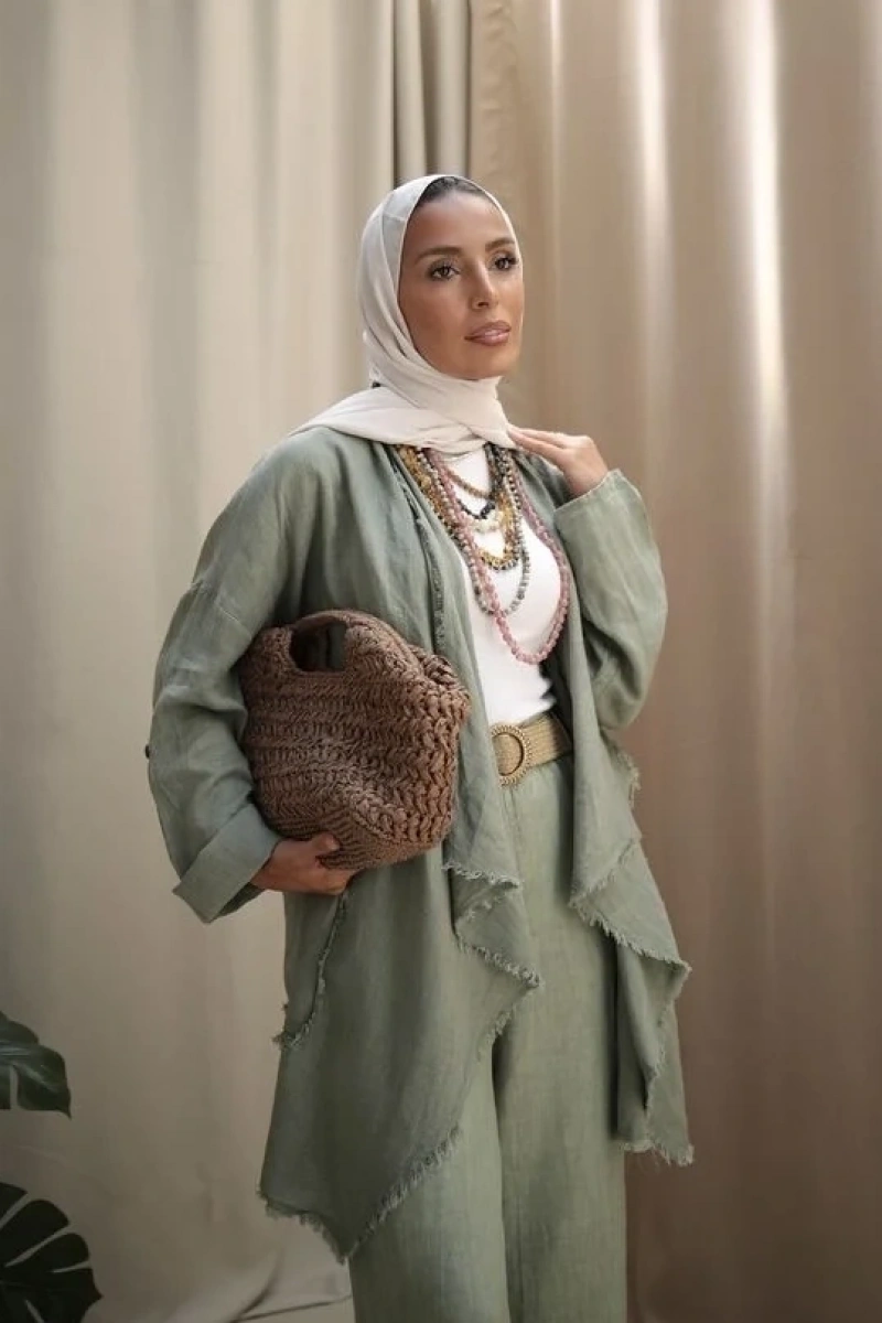 Kadın Keten Püsküllü Kısa Tunik-Ada Çayı