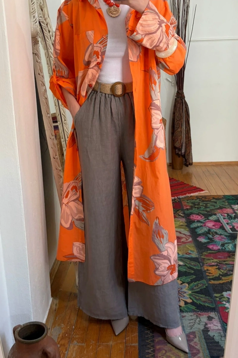 Floral Premium Vual Kap Orange