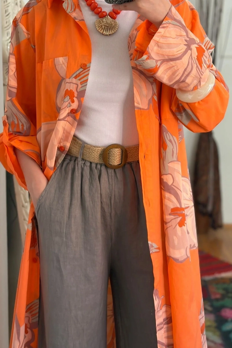 Floral Premium Vual Kap Orange