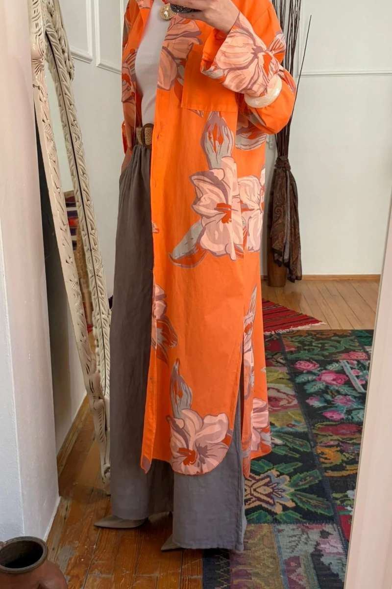 Floral Premium Vual Kap Orange