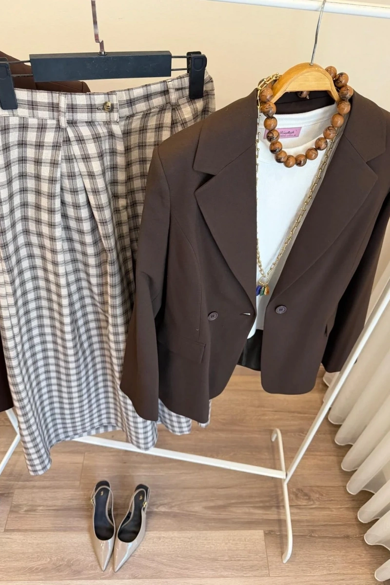 Kadın Acı Kahve Asil Blazer
