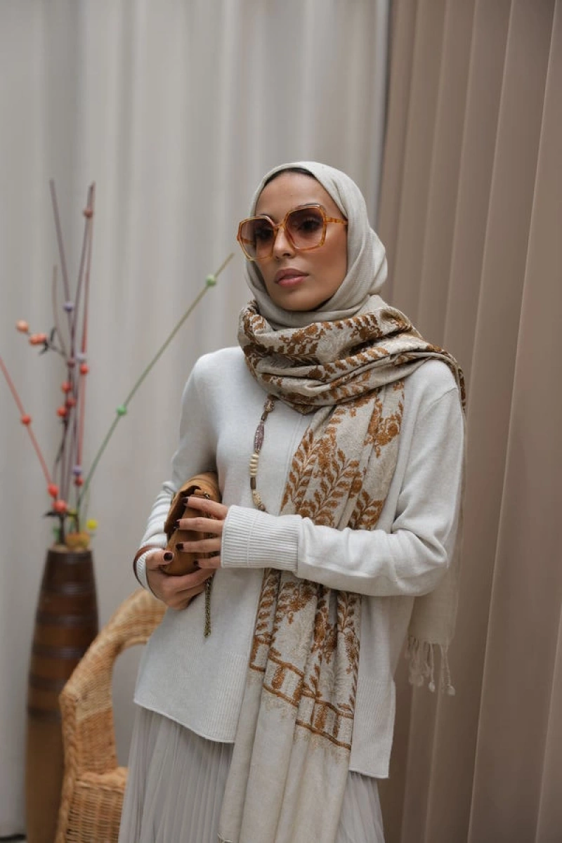 Kadın Dikiş Detaylı Etekli Triko Takım- Gri_