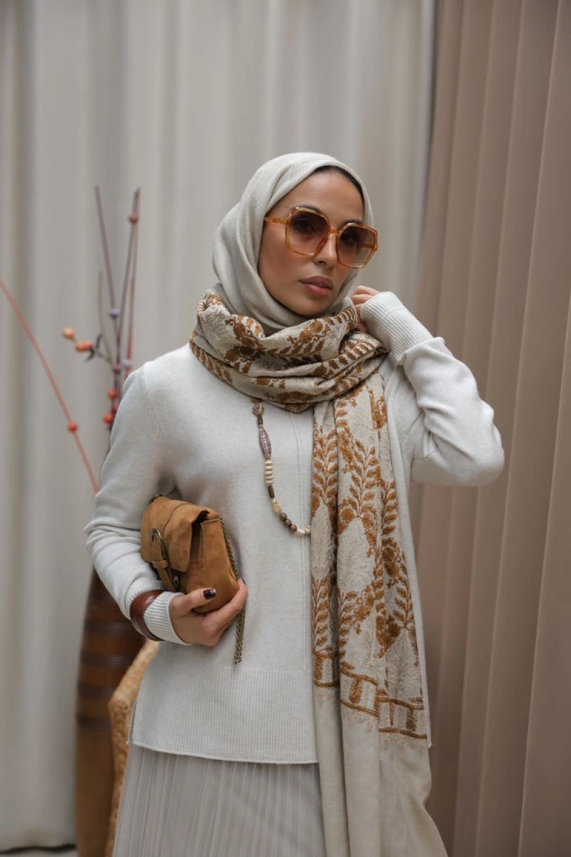 Kadın Dikiş Detaylı Etekli Triko Takım- Gri_