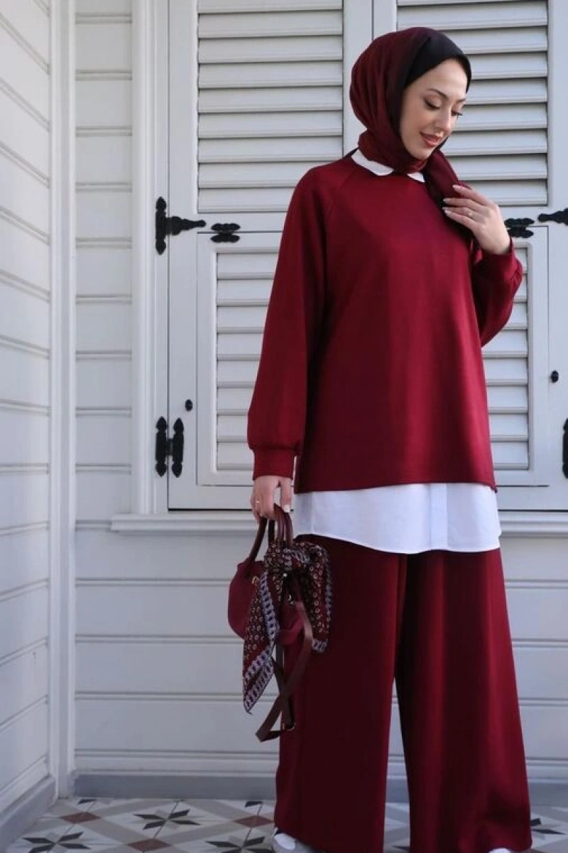 Kadın Oysho İkili Takım-Bordo