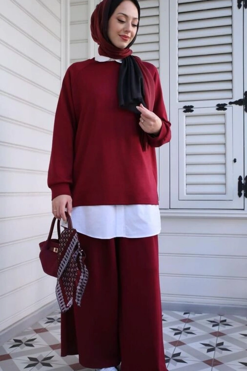 Kadın Oysho İkili Takım-Bordo