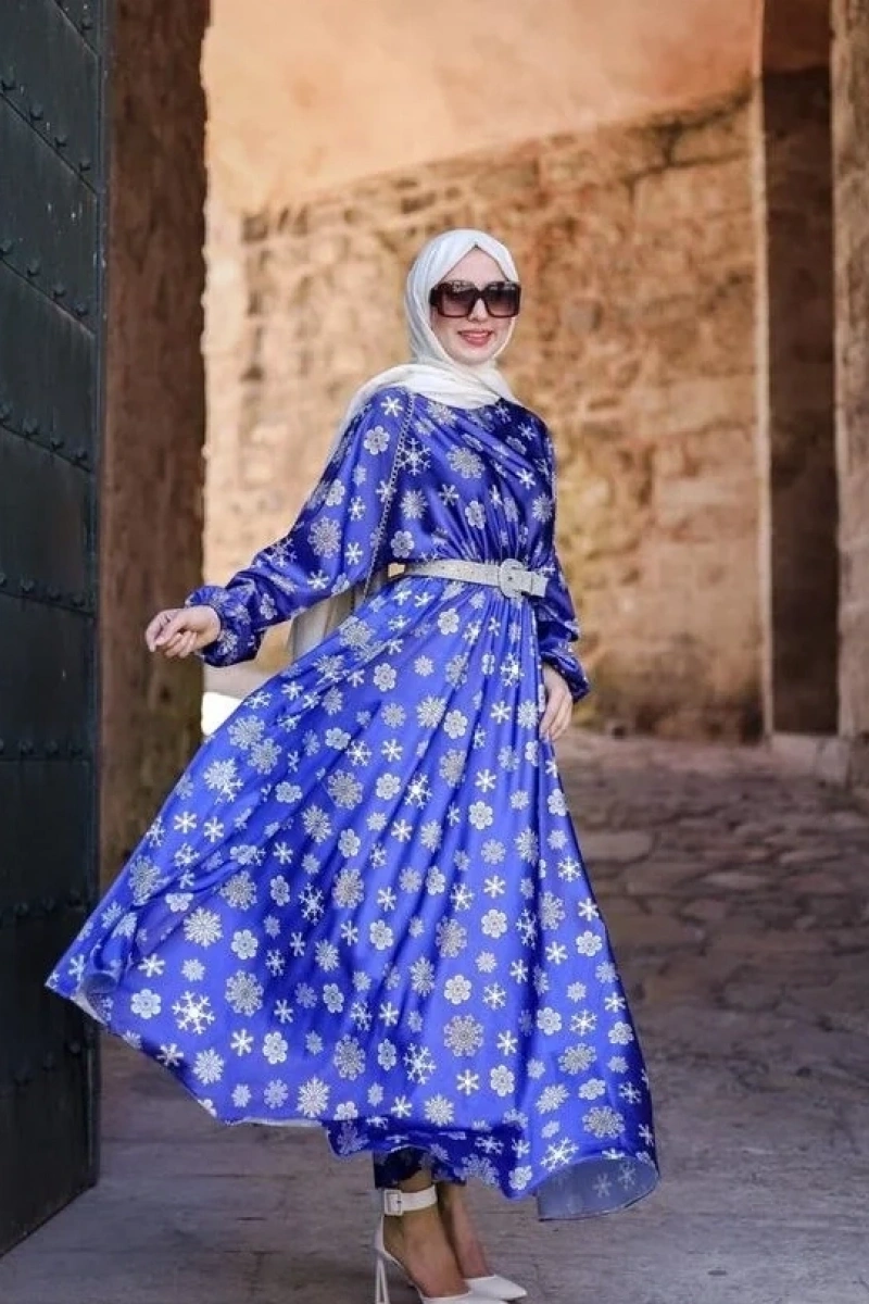 Kapadokya Kartanesi Elbise-Lacivertl