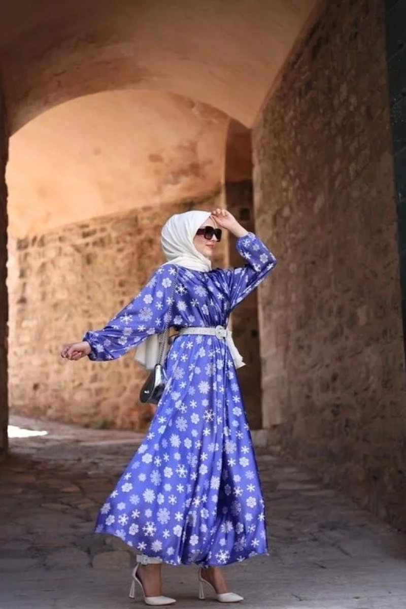 Kapadokya Kartanesi Elbise-Lacivertl