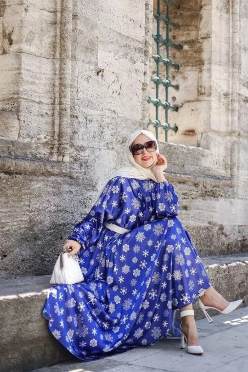 Kapadokya Kartanesi Elbise-Lacivertl