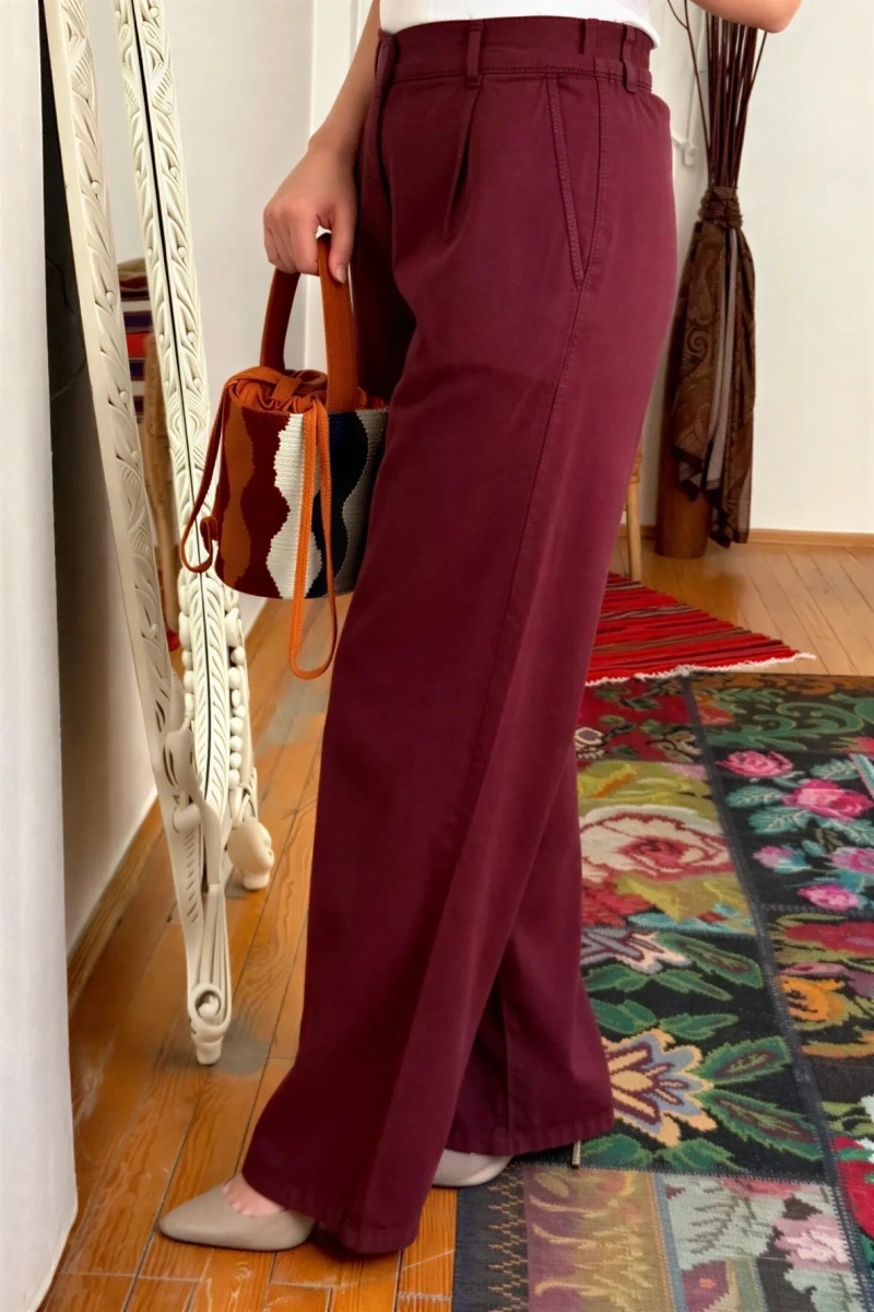 Tensel Pantolon Bordo
