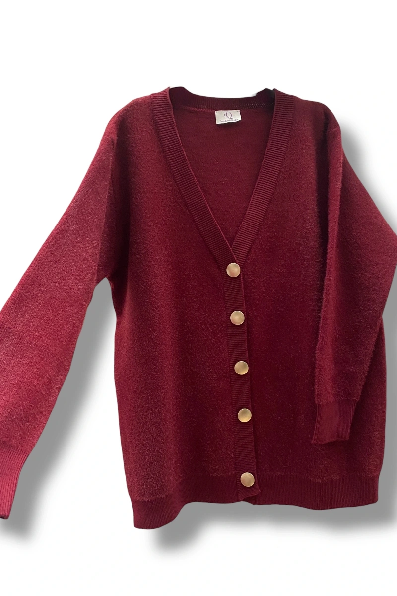 Sakallı Bordo Hırka