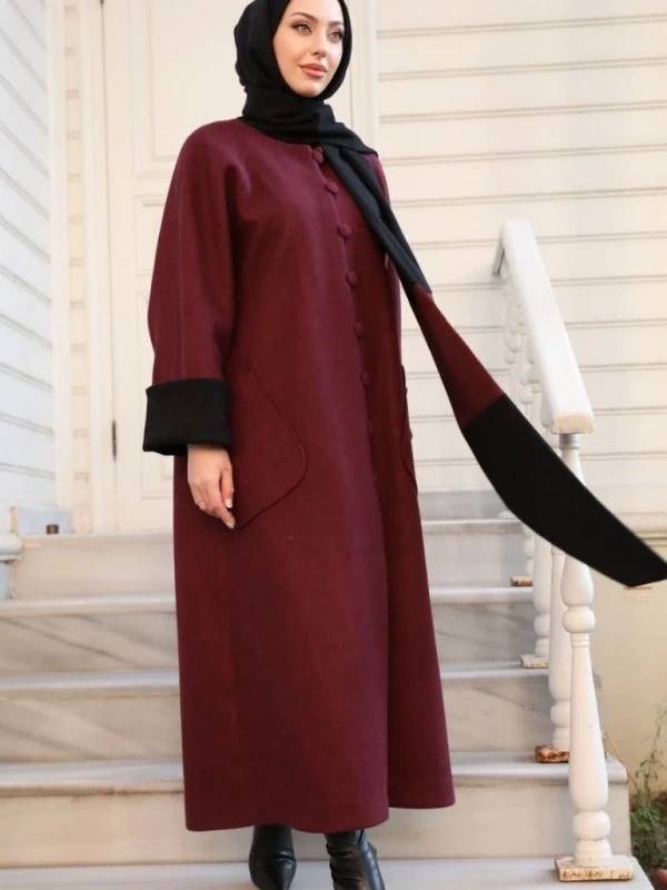 Kadın Kaşe Bordo Kap -Bordo