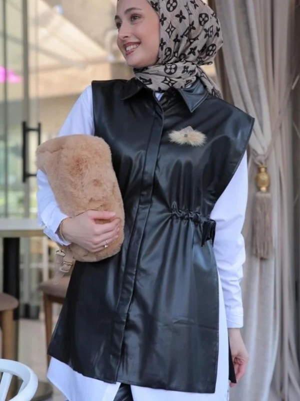 Deri Yelek-Siyah