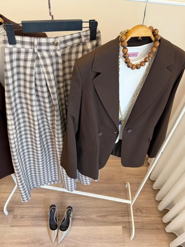 Kadın Acı Kahve Asil Blazer