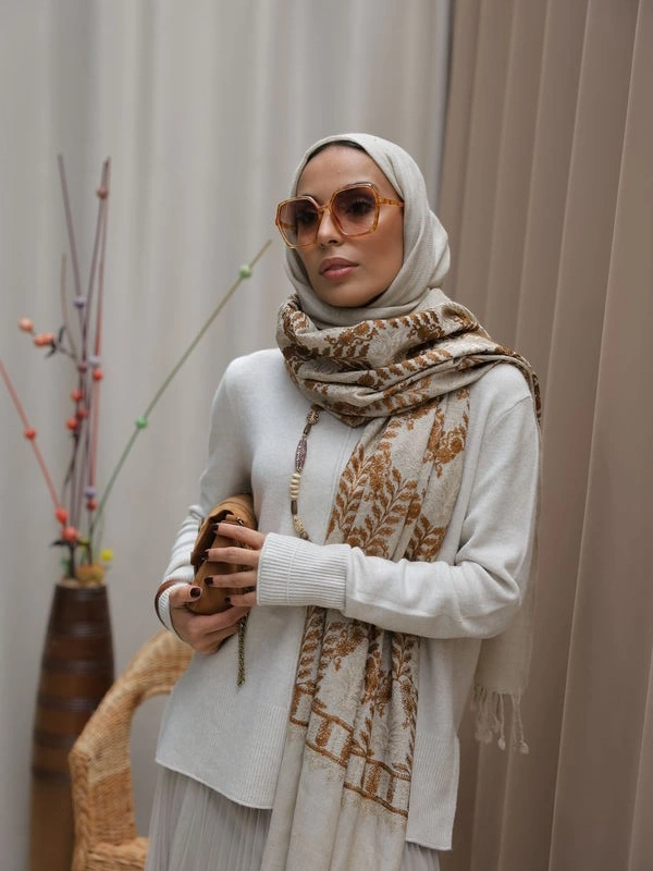 Kadın Dikiş Detaylı Etekli Triko Takım- Gri_