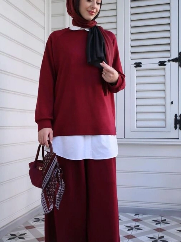 Kadın Oysho İkili Takım-Bordo