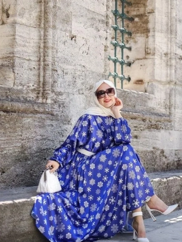 Kapadokya Kartanesi Elbise-Lacivertl