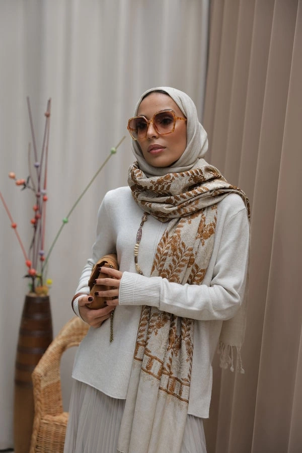 Kadın Dikiş Detaylı Etekli Triko Takım- Gri_