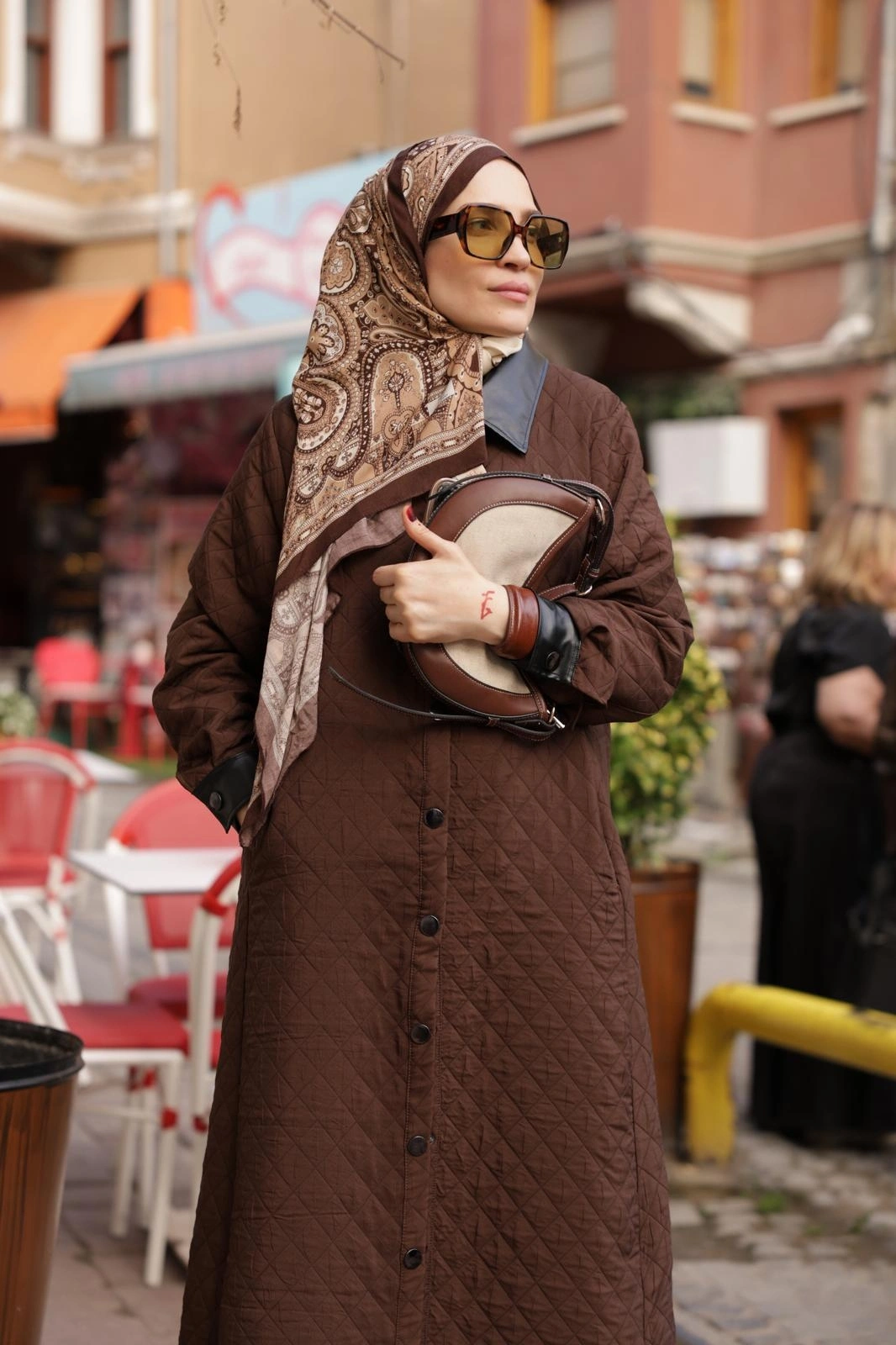 Kadın Kapitone Kap-Kahverengi