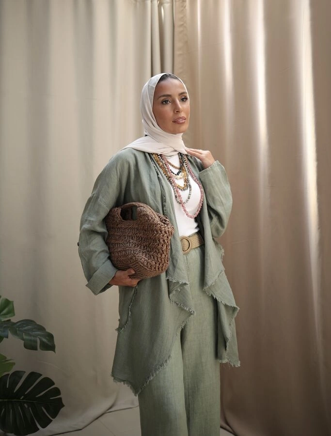 Kadın Keten Püsküllü Kısa Tunik-Ada Çayı