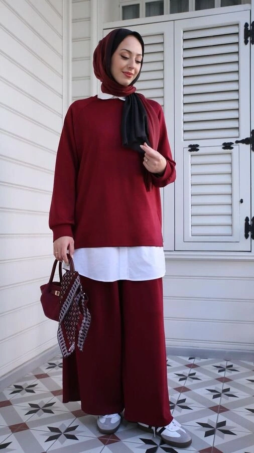 Kadın Oysho İkili Takım-Bordo