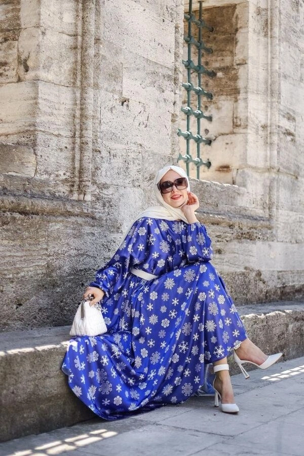 Kapadokya Kartanesi Elbise-Lacivertl