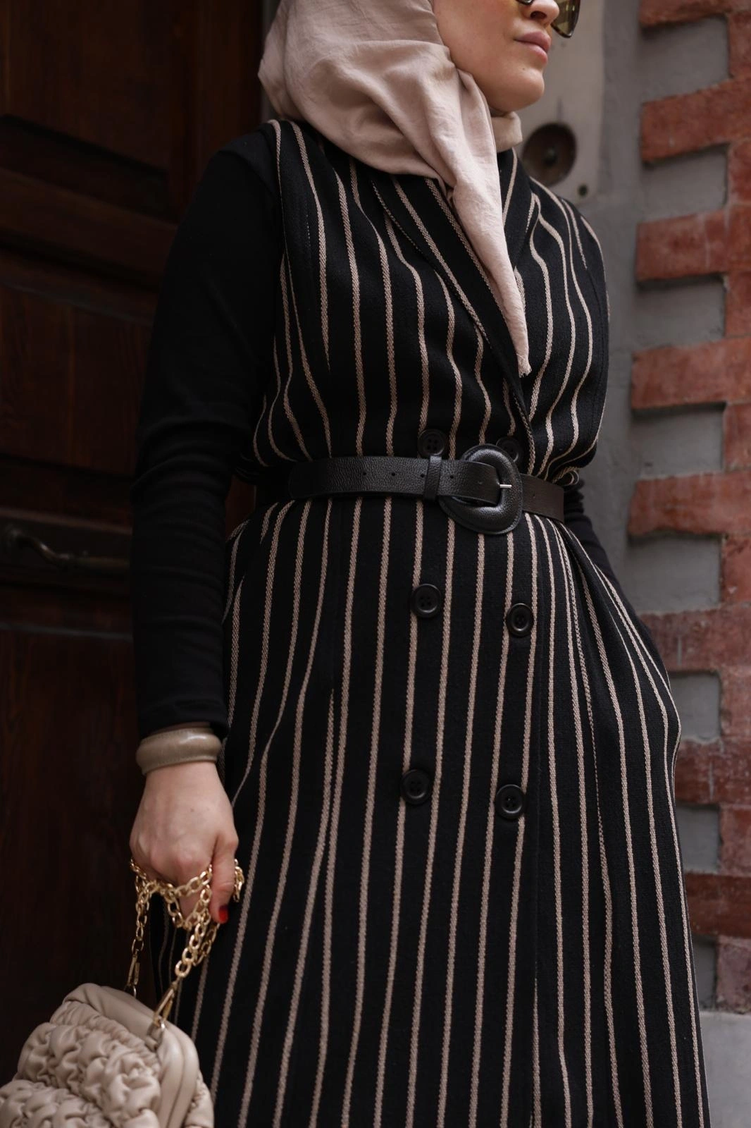 Vizon Çizgili Yelek