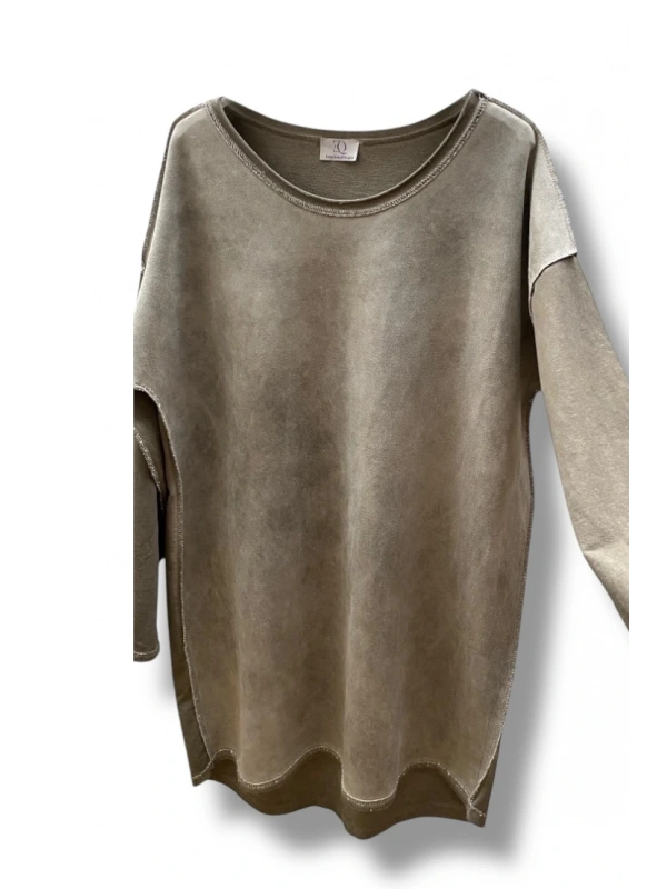 Uzun simli dikişli sweat