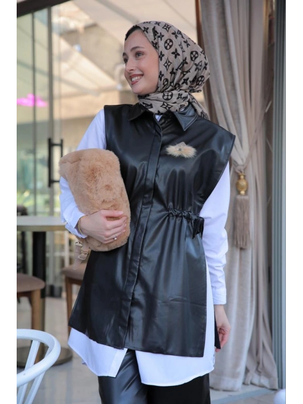 Deri Yelek-Siyah