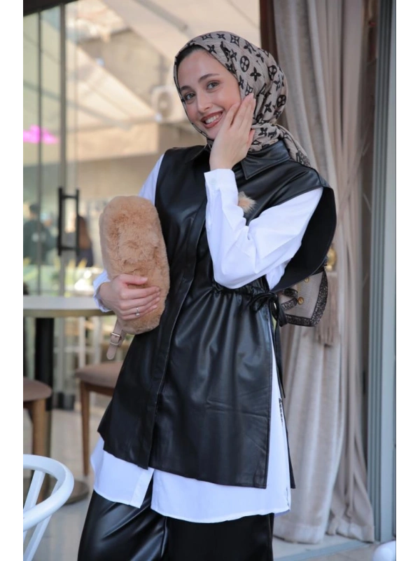 Deri Yelek-Siyah
