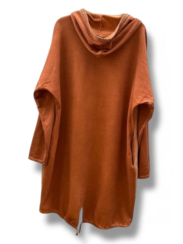 Kapüşonlu cepli joy süet weat