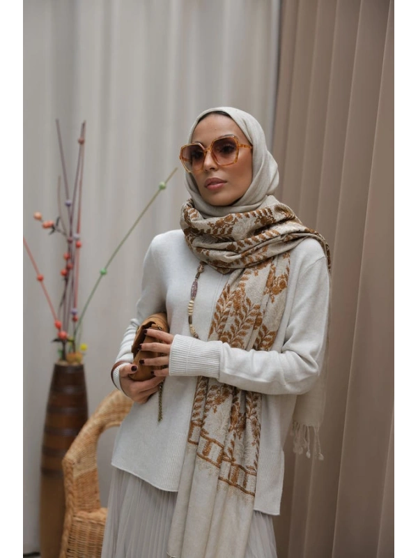 Kadın Dikiş Detaylı Etekli Triko Takım- Gri_