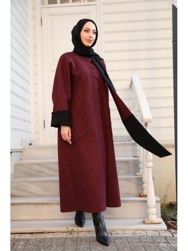 Kadın Kaşe Bordo Kap -Bordo